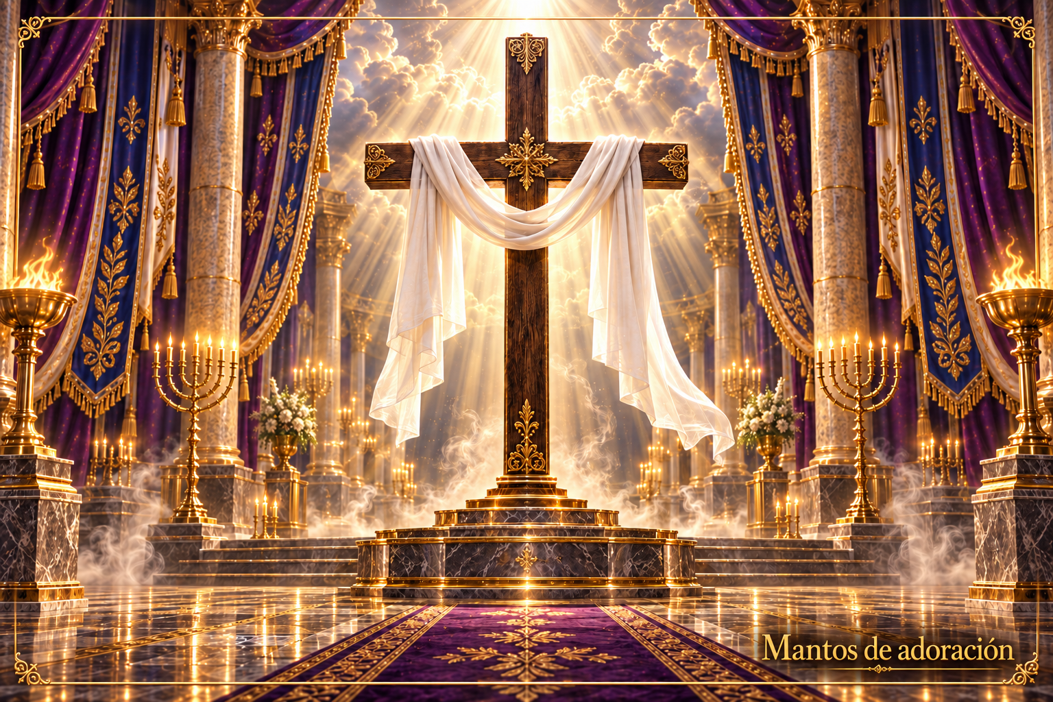 La cruz en adoración — Mantos de adoración