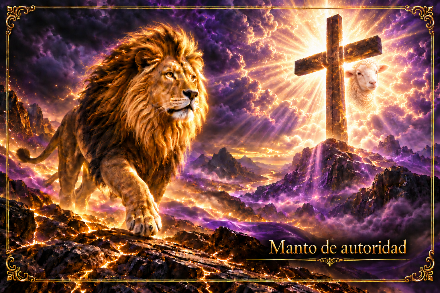 El león y la cruz real — Mantos de autoridad